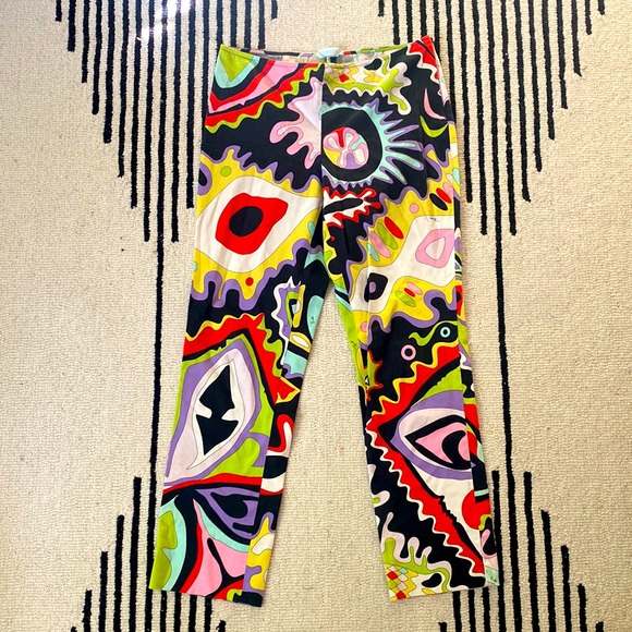 Straight leg designer PUCCI Cropped Ankle Pants sz 40/10 - Picture 2 of 9